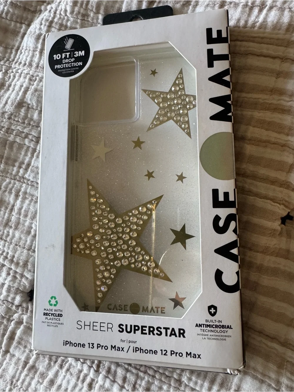 case-mate Clear Star Rhinestone iPhone Case - Gold & Silver Stars 13 ProMax
